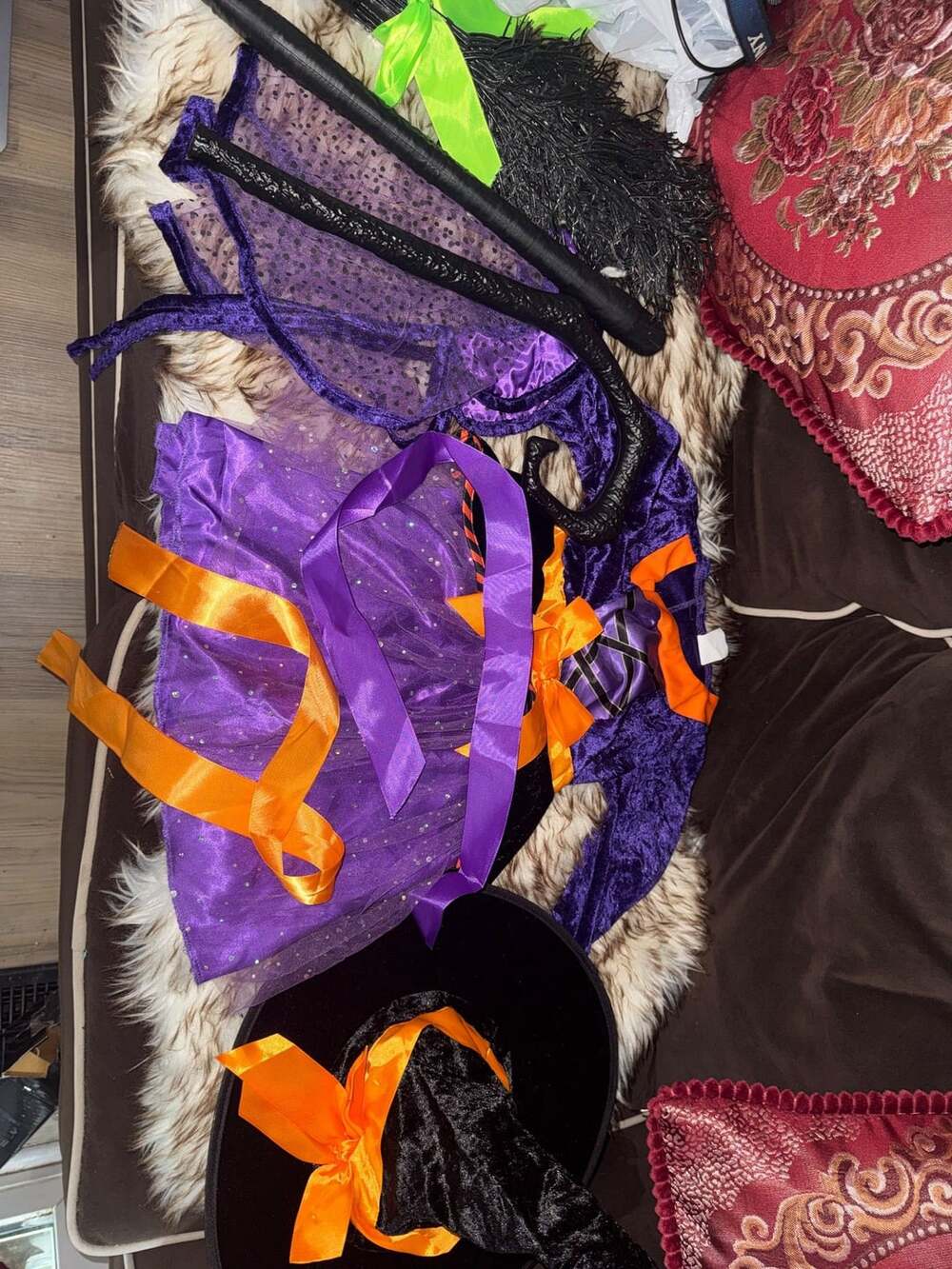 Clothand Witch Costume Size S Purple Orange Dress Up